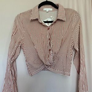 Brand New Orange and White Striped Long Sleeve